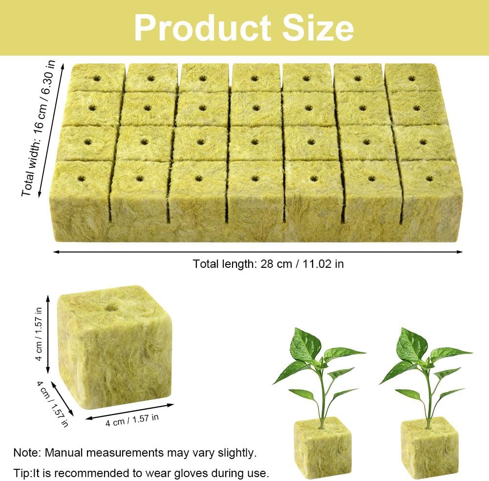 Detalle 2 de OFFCUP 56 Rock Wool Growing Cubes, 4 x 4 x 4 cm for Hydroponics