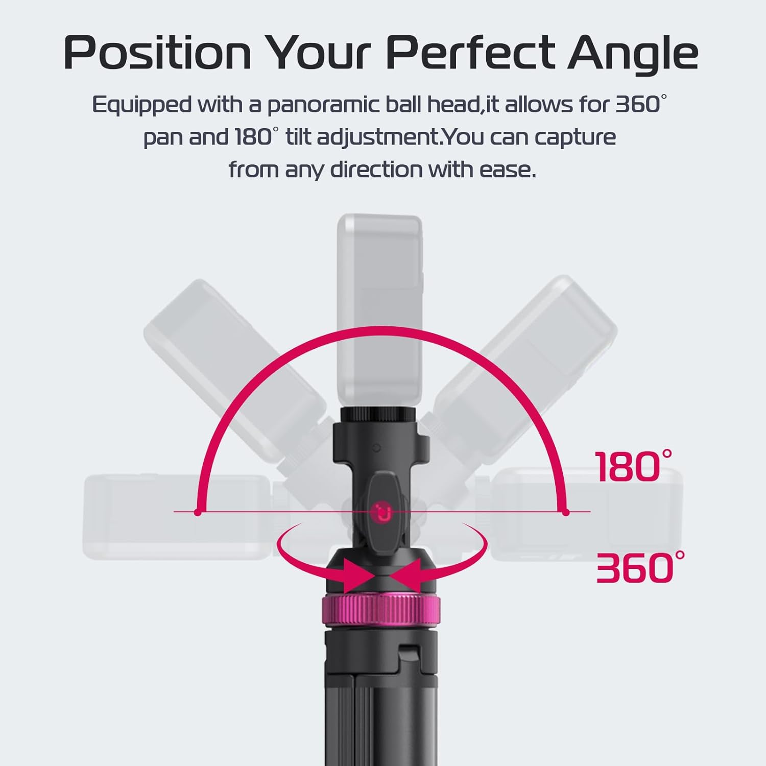 Detalle de ULANZI MT-89 Portable Adjustable Light Stand with 1/4" Quick Release Tripod Head