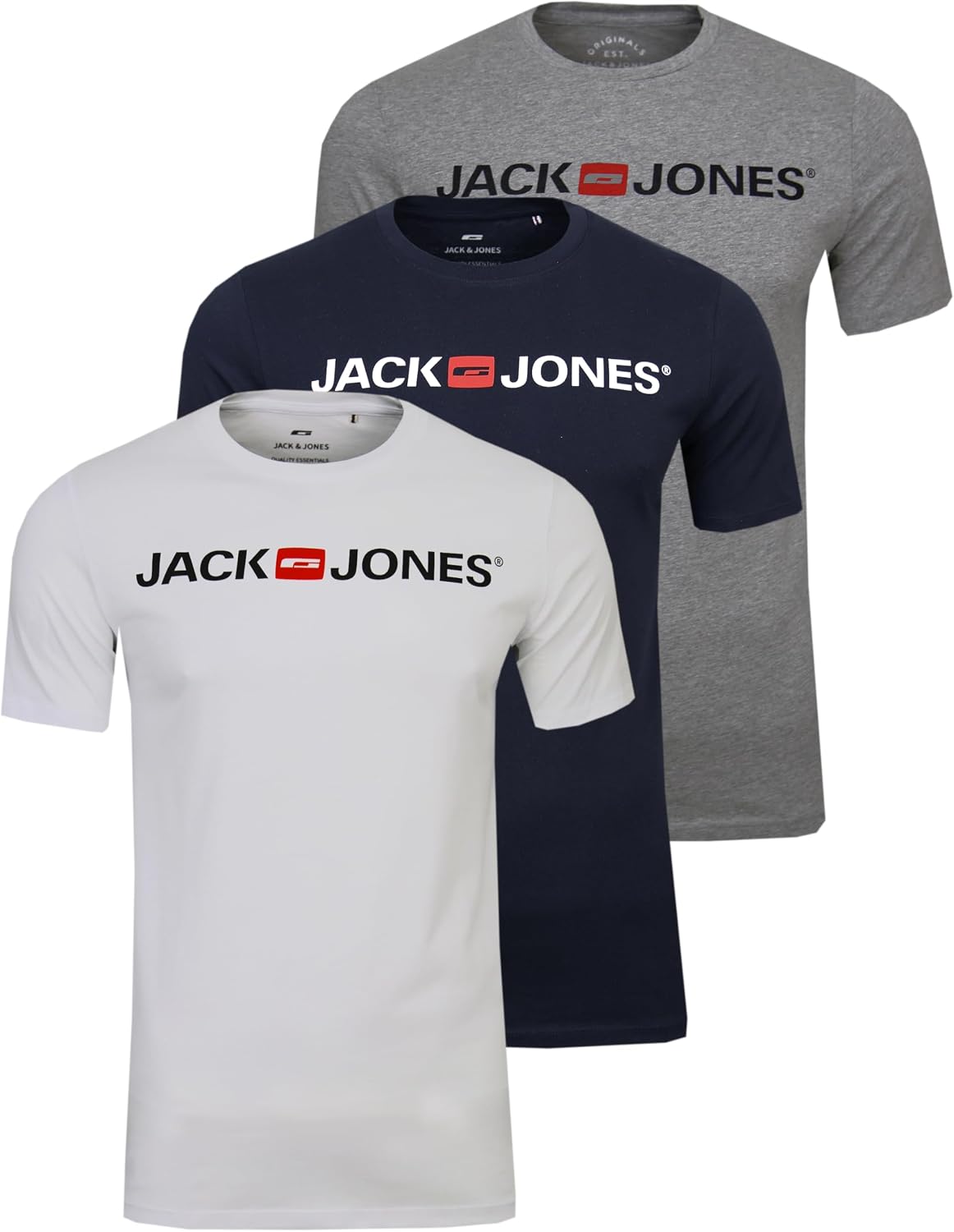 Detalle de JACK & JONES Herren T-Shirt 3er Pack