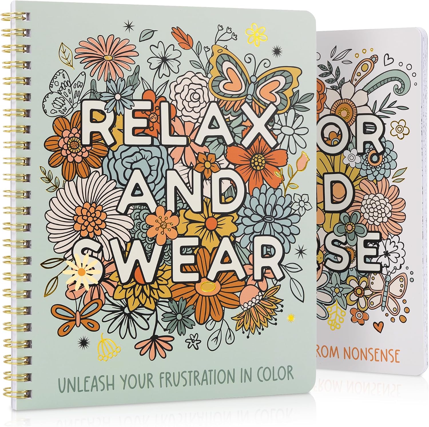 Detalle de ZICOTO zic-acoloringbv6_25-042 Adult Coloring Books, 2-Book Spiral-Bound Set