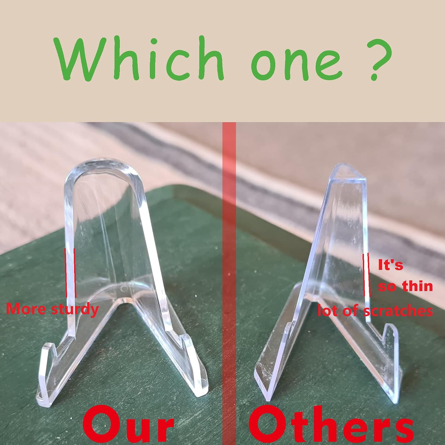 Thumbnail 1 de LRANFOW 24-Pack Clear Acrylic Trading Card Stands, 2.3-Inch Thickened Easels