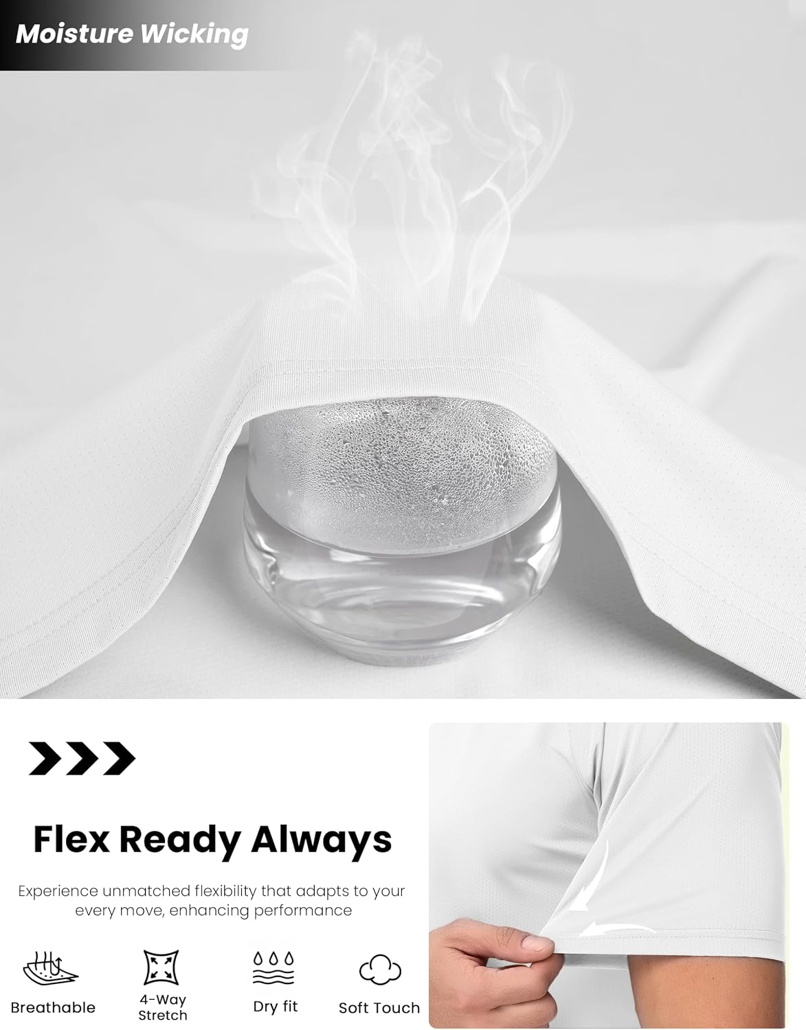 Detalle de Quick-dry gym shirt, mesh 4-way stretch