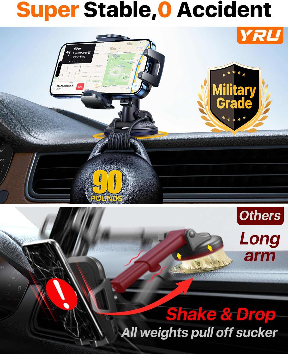 Thumbnail 3 de 2026 Upgraded Car Phone Holder 90+LBS