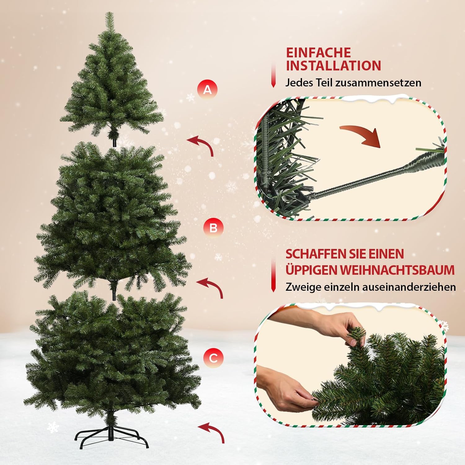 Thumbnail 4 de EXRACING Sapin de Noël Artificiel Premium 180 cm Vert