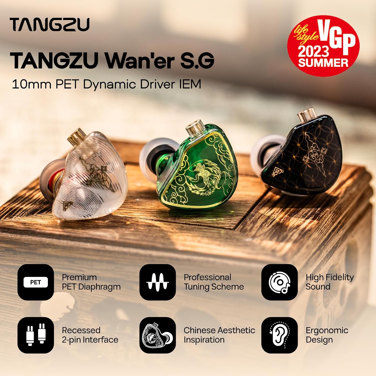 Detalle 2 de LINSOUL Wan'er S.G HiFi 10mm In-Ear
