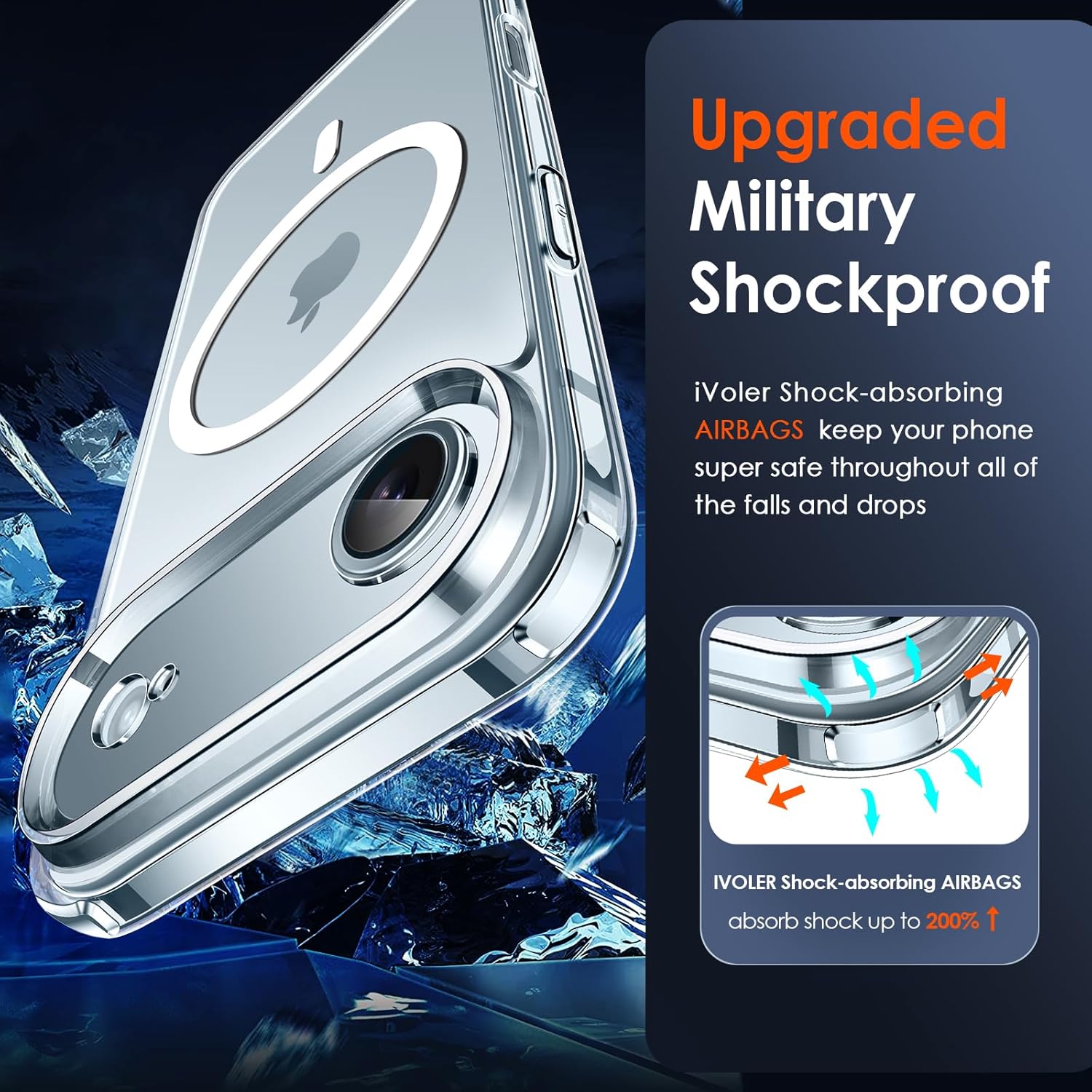 Thumbnail 5 de Coque magnétique iPhone Air ivoler compatible MagSafe, transparente anti-rayures et pare-chocs TPU