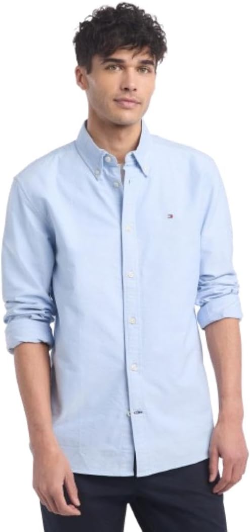 Detalle de Tommy Hilfiger Uomo Camicia Regular Fit: classico, comoda e versatile
