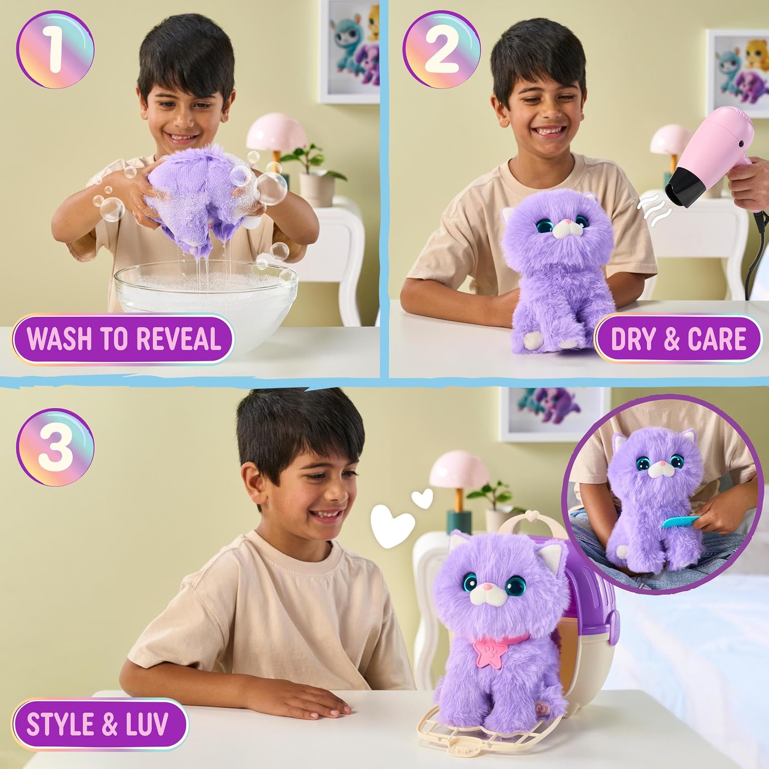 Detalle de SCRUFFALUVS 30351 Kitty Pet Scruffs Plush Toy, 19cm, with Carrier