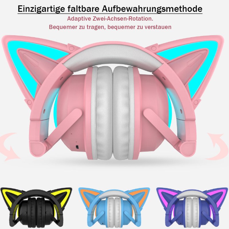 Detalle 2 de Kinsi 2S Auriculares Gaming RGB Cat Ear Rosas | Sonido envolvente y estilo único