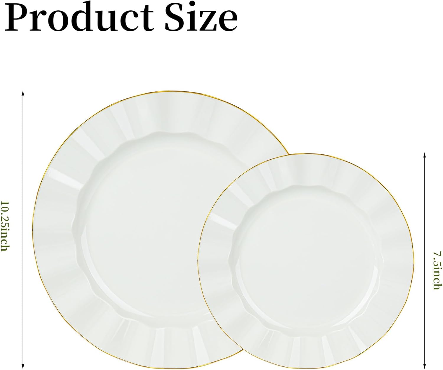 Thumbnail 1 de QualQuot 120PCS Ivory White Plastic Plates with Gold Rim – Heavy Duty Disposable for Parties and Weddings