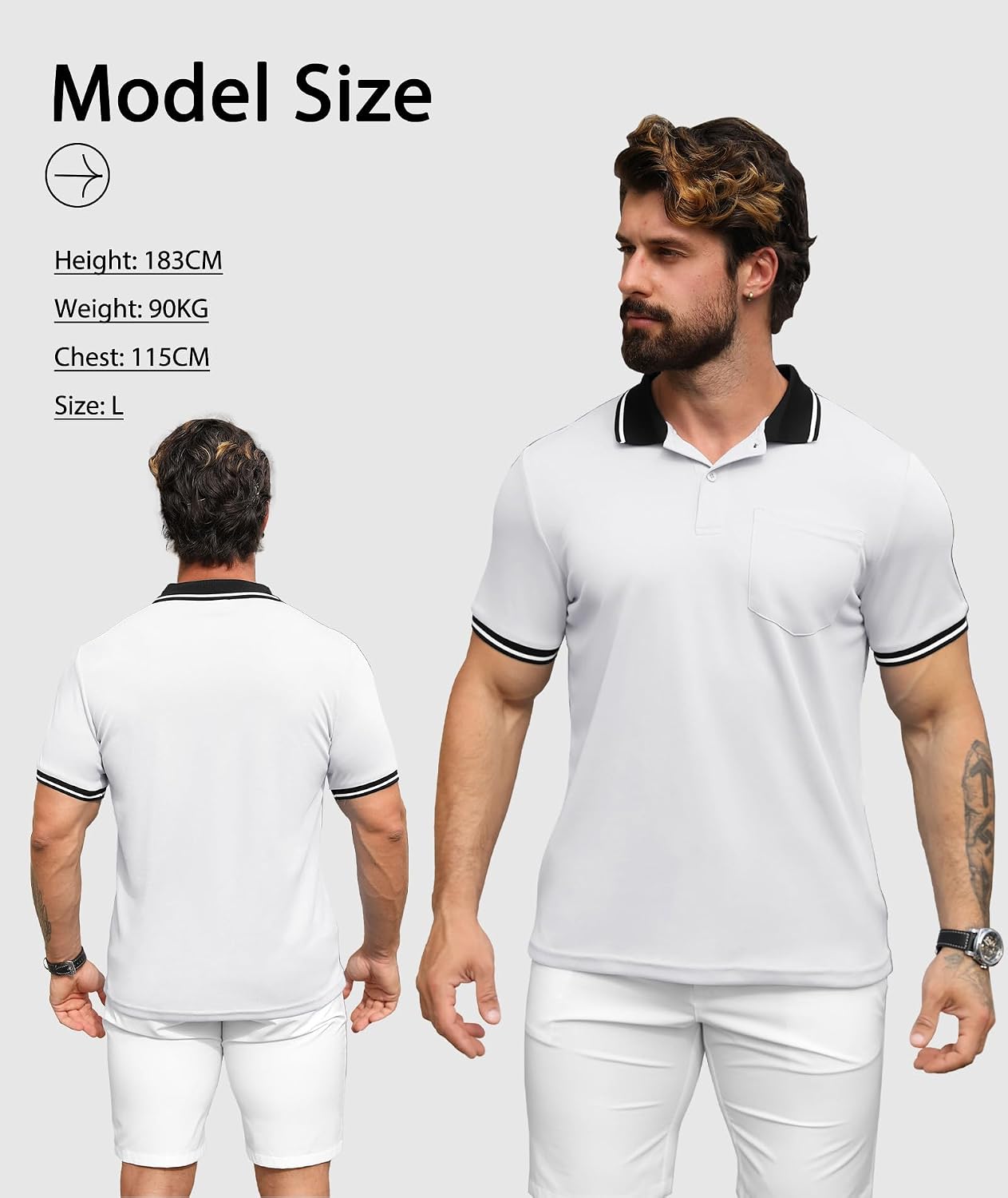 Detalle de SwissWell Lote de 3 Polo hombre manga corta