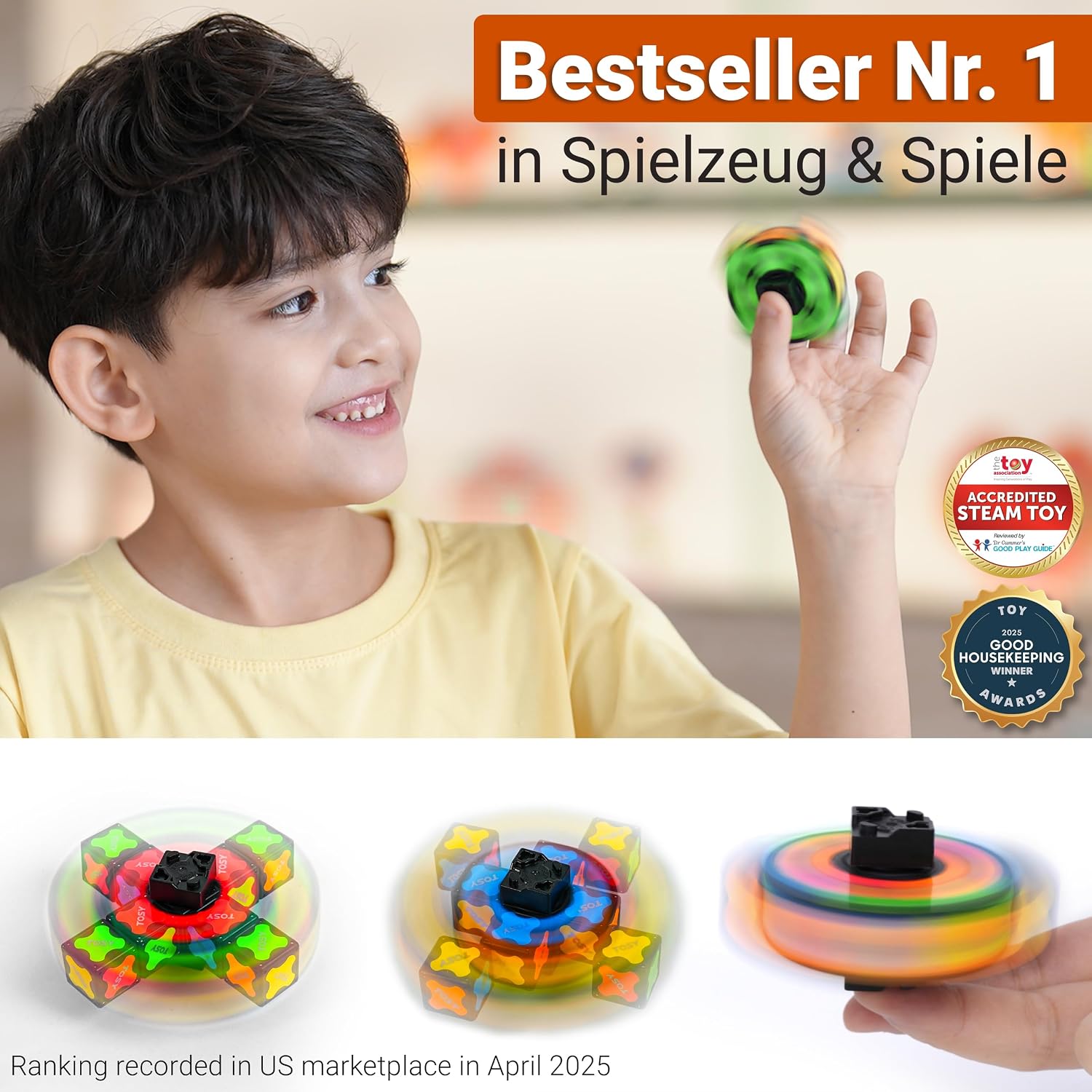 Detalle 2 de TOSY Magnet Fidget Spinner Mini – 8 Bausteine, 3-in-1