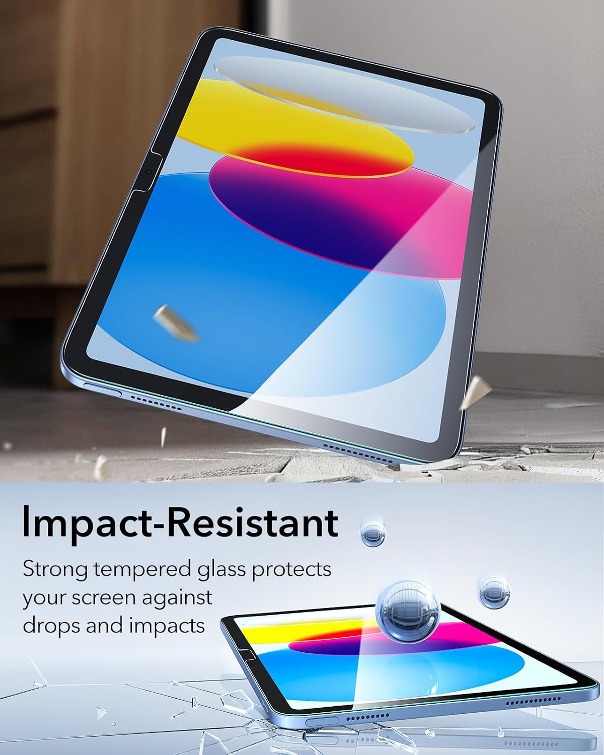 Detalle 1 de ESR iPad 10 11 Panzerglas 9H Schutzfolie 2er