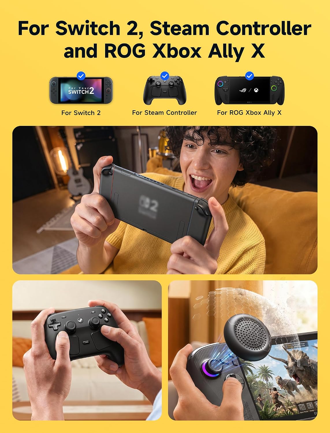 Detalle 2 de JSAUX Thumb Grips for Nintendo Switch 2 3Pairs