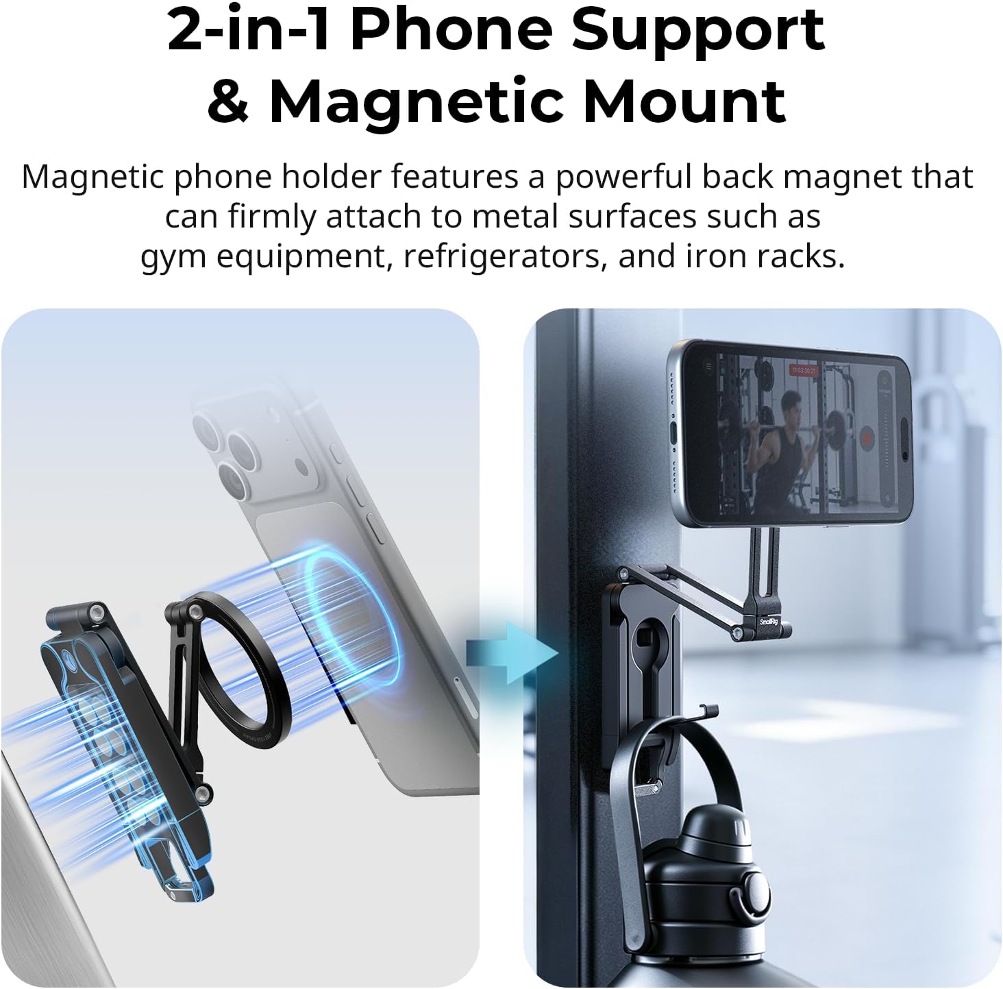 Thumbnail 1 de SMALLRIG FS-A1 6515 opvouwbare telefoonhouder met 360° draaibare standaard