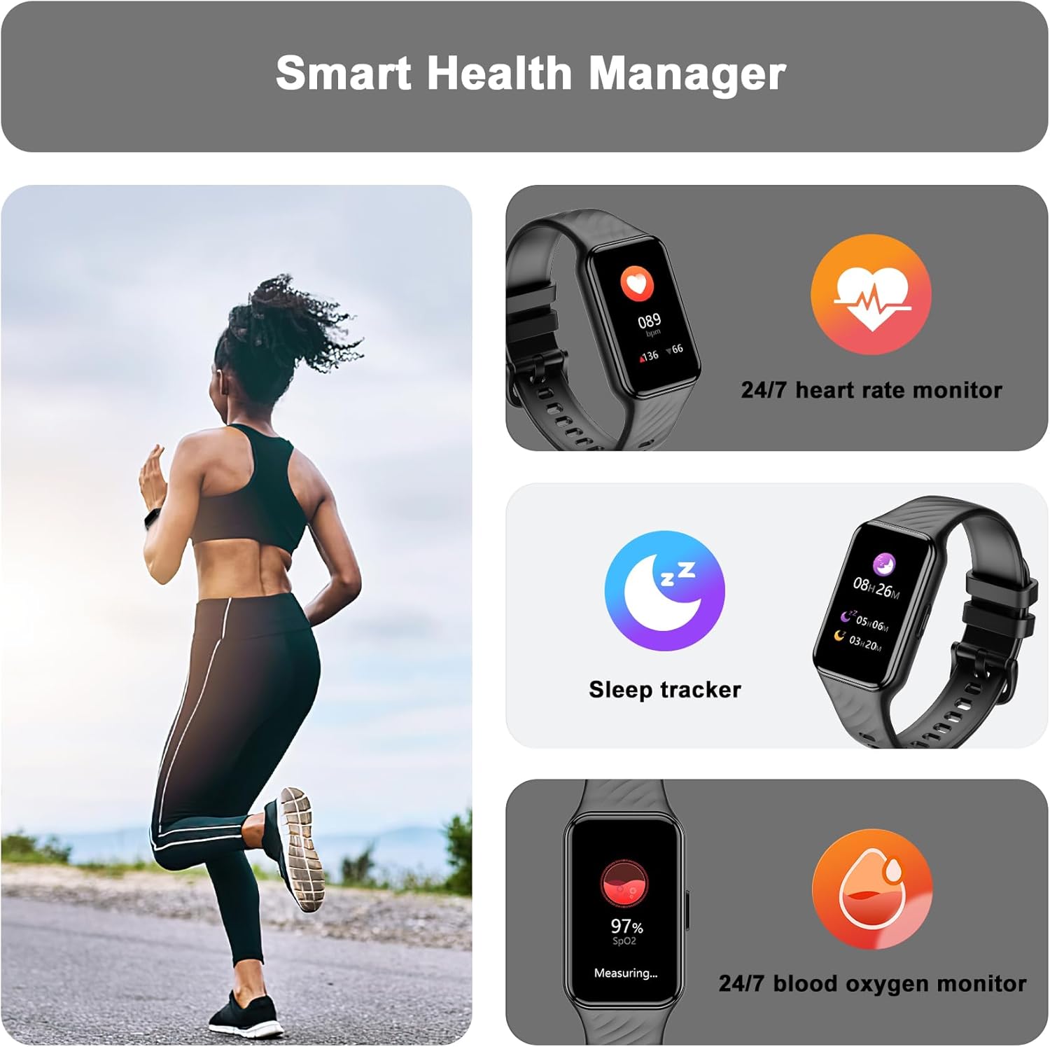 Thumbnail 3 de Blackview Smart Watch for Women and Men: 1.47" TFT Display, 50‑Day Battery, IP68 Waterproof