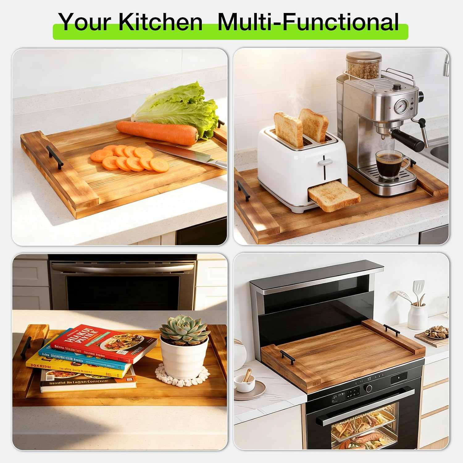 Detalle de FAHKNS 147745 Noodle Board Stove Cover, Pine Wood, 29.5 x 22 Inches