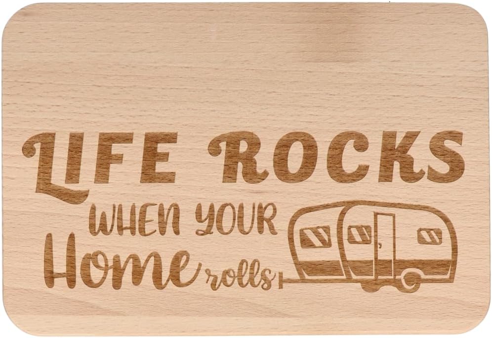 Detalle de Spruchreif Frühstücksbrettchen aus Holz mit UV-Druck – ideal für Wanderfreunde