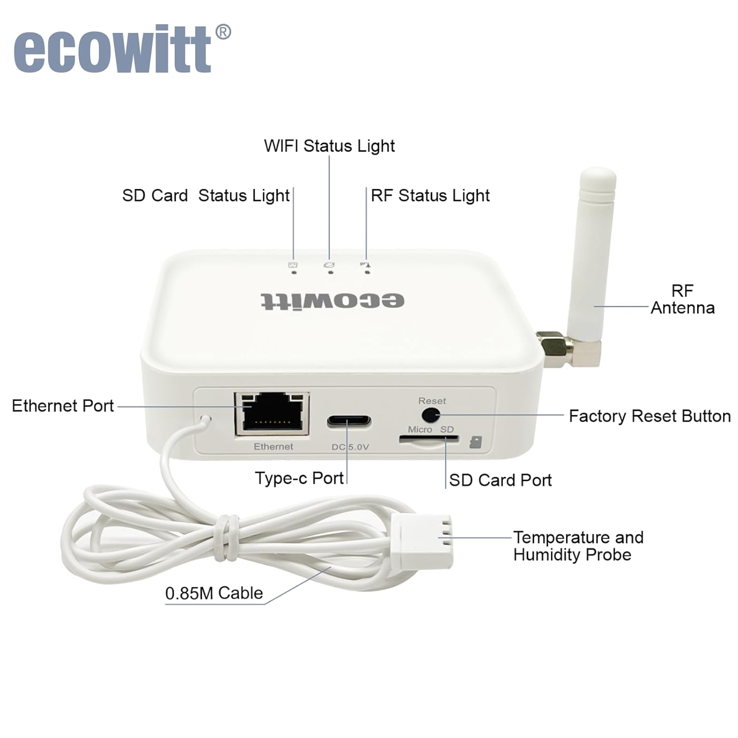 Thumbnail 3 de ECOWITT WiFi-Wetterstation GW3001 (7-in-1) mit Außensensor WS90 und GW3000-Gateway