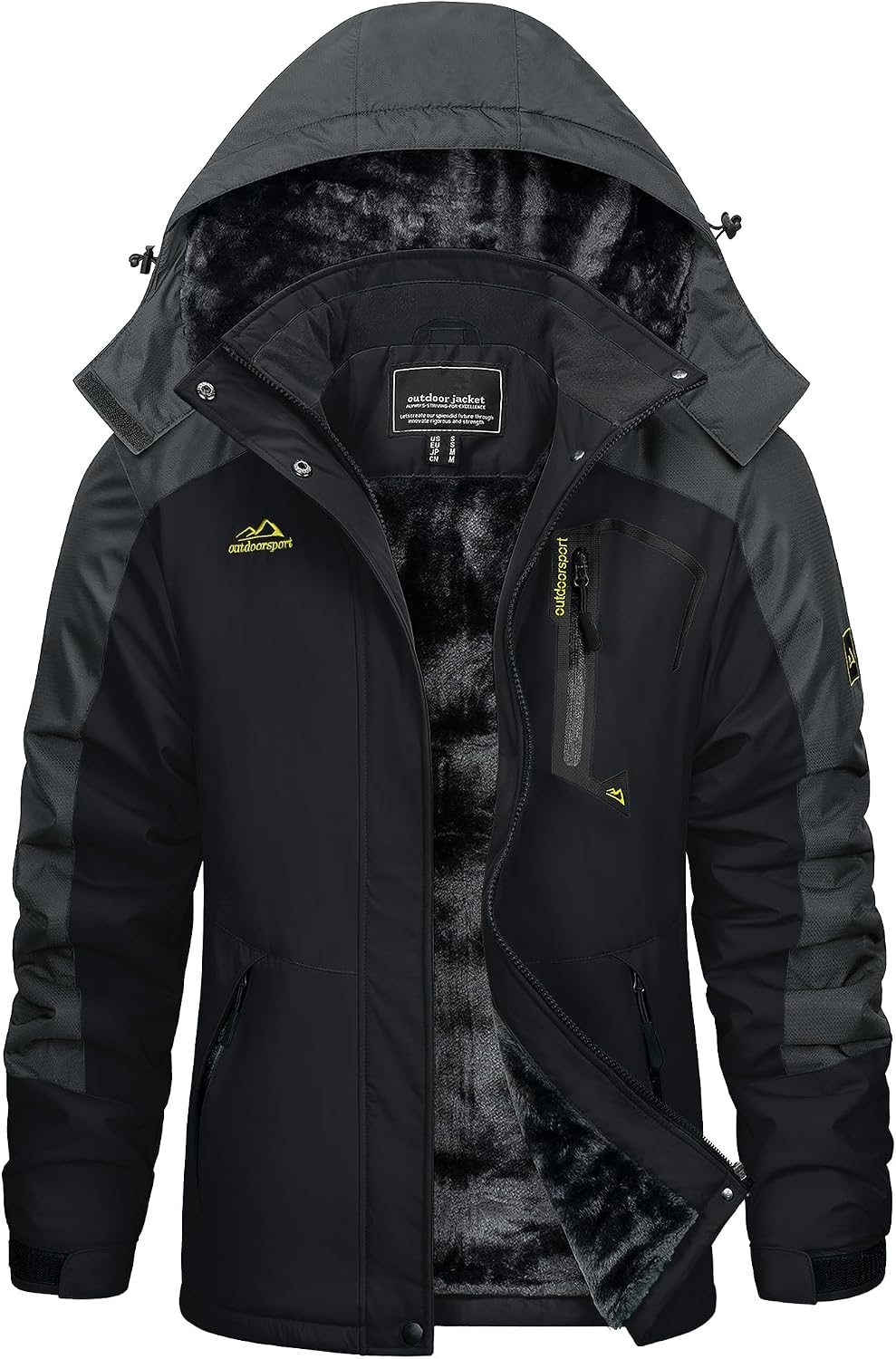 Detalle de KEFITEVD Winterjacke Damen Warm Gefüttert mit Kapuze