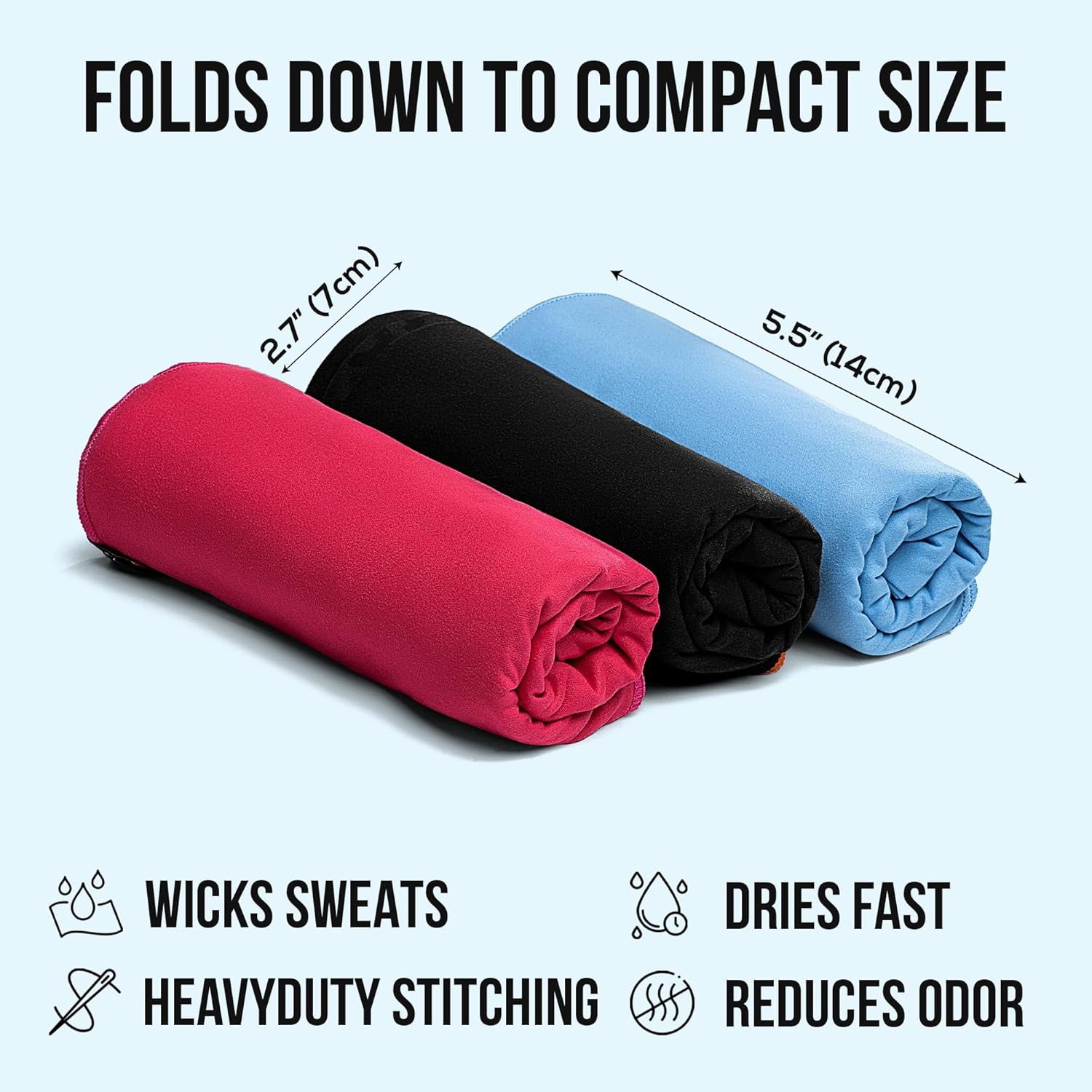 Detalle de Illusion Small Microfibre Gym Towel (40x80cm) – Quick-Dry, Lightweight Travel Towel for Active Sports
