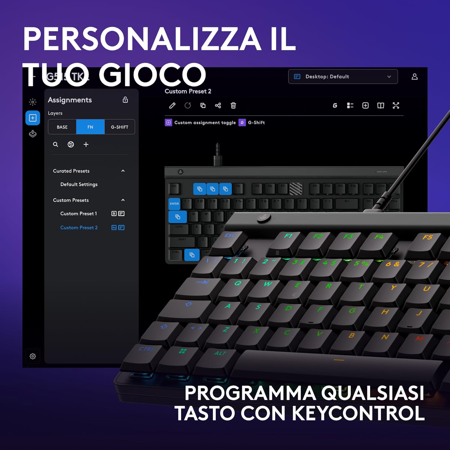 Thumbnail 4 de Logitech G515 TKL tastiera gaming cablata TKL profilo ribassato, RGB personalizzabile e switch Tactile