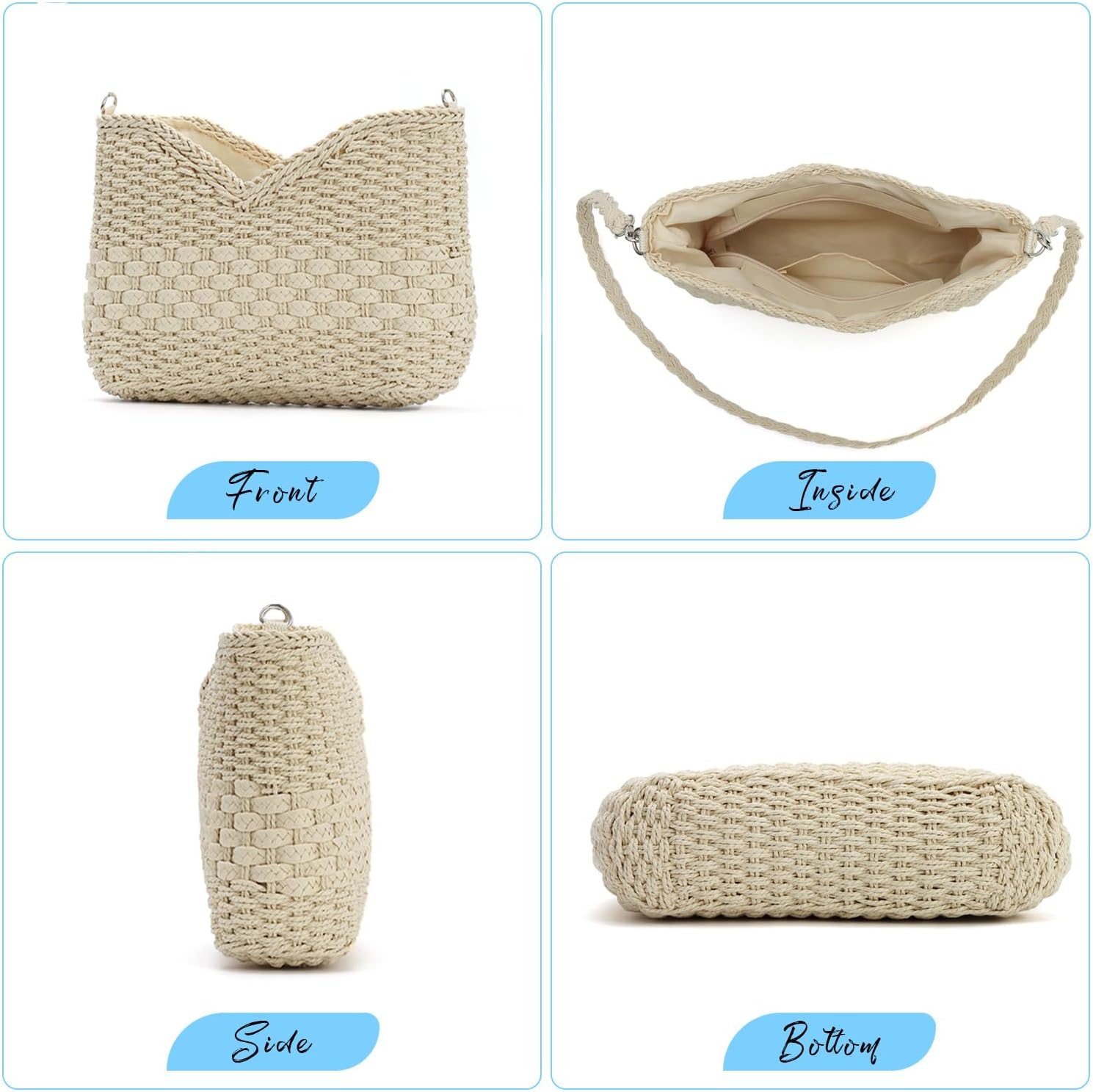 Detalle 2 de Freiesoldaten Handmade Straw Crossbody Pocketbook Bag