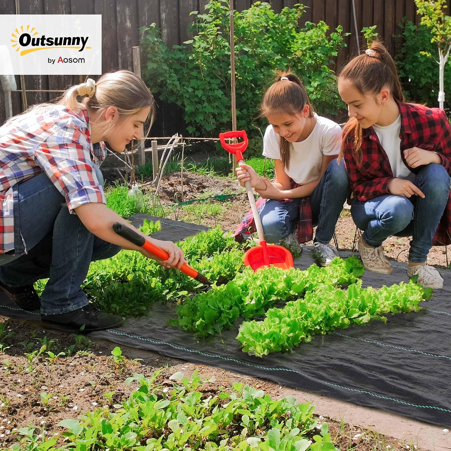 Detalle de Outsunny 845-913V04BK mulchdoek 100 x 2 m in PP, 60 g/m²