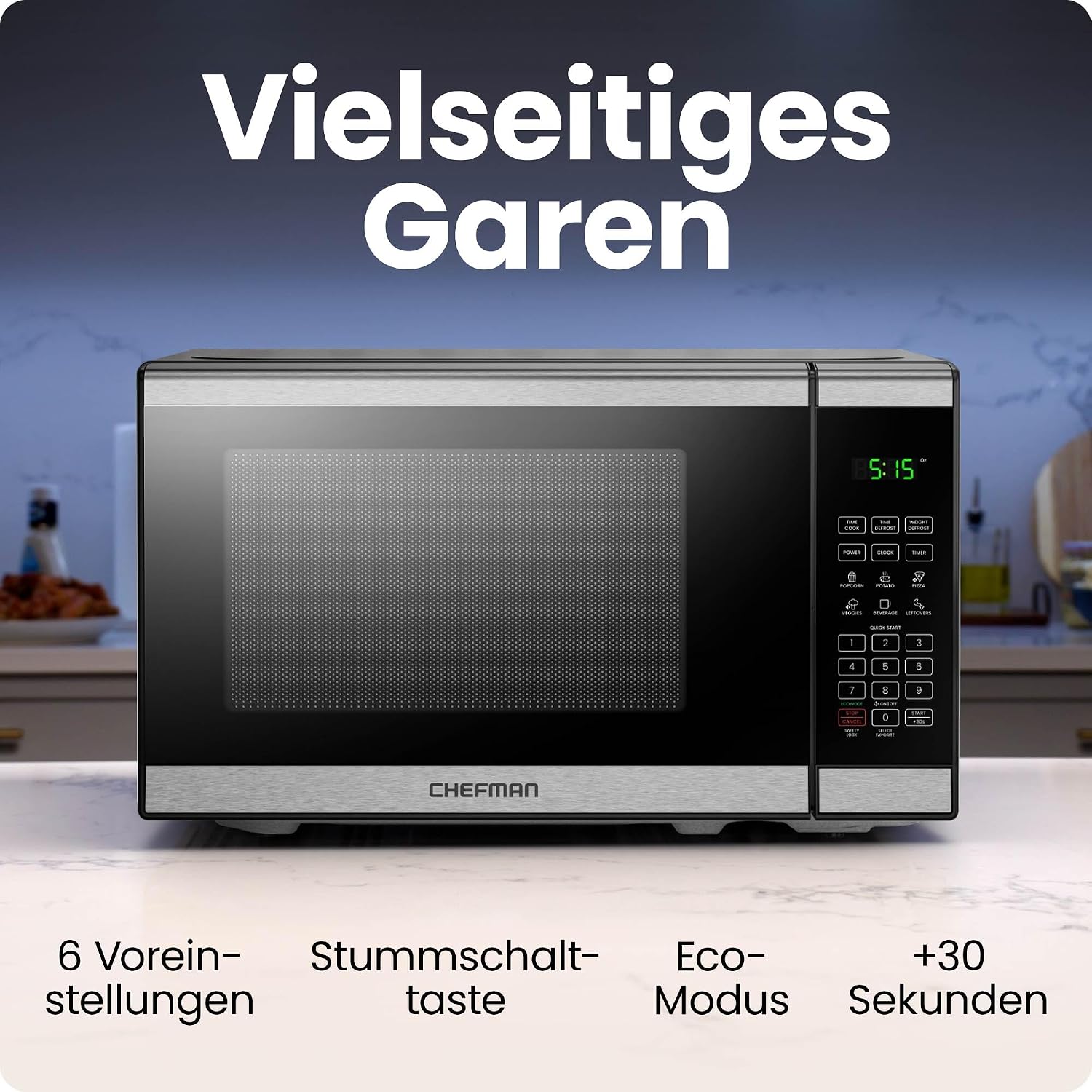 Detalle 2 de Chefman Mikrowelle 20L 800W Mikrowelle ⏲