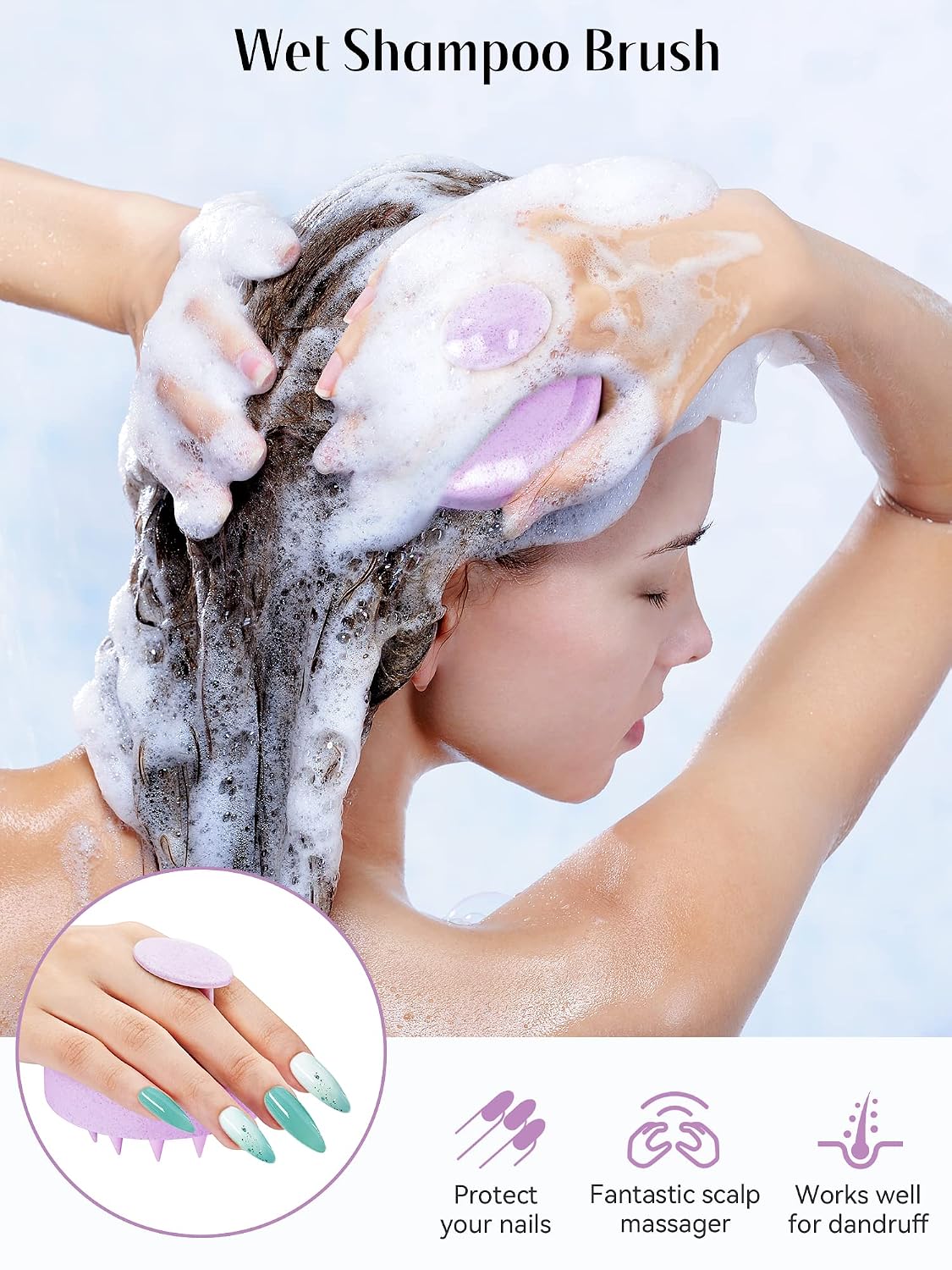Detalle de HEETA Scalp Massager with Silicone Bristles