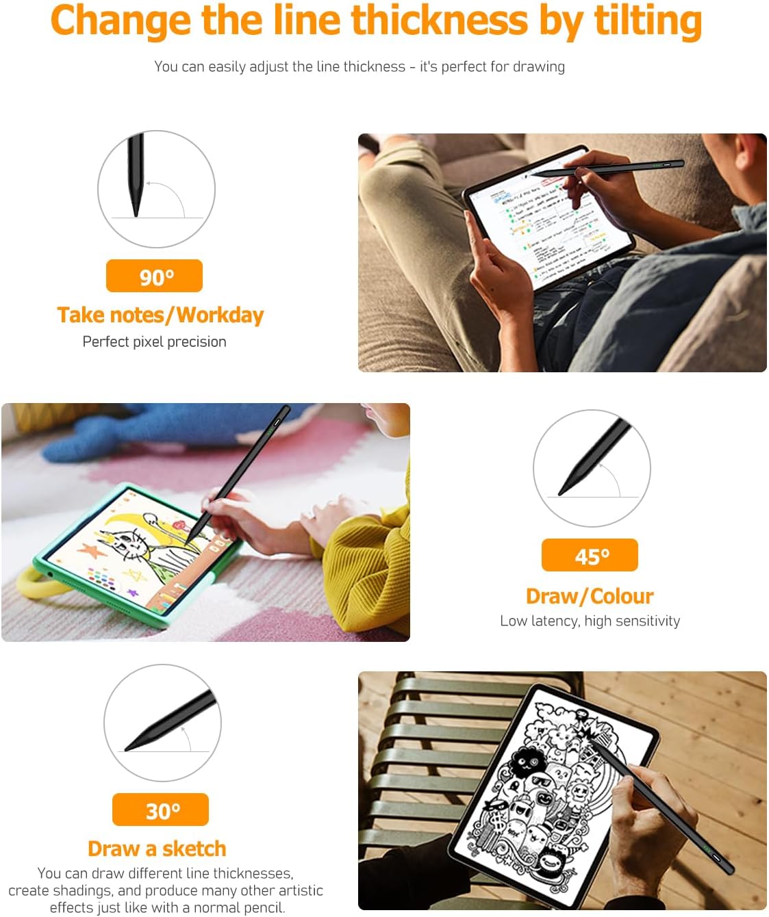 Thumbnail 4 de MYSTILUCK Stylus Pen for iPad (2018–2025): Fast charging, palm rejection and precise control