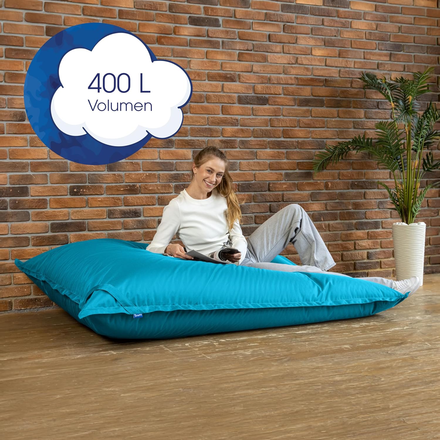Detalle de Bruni Caree XXL-Sitzsack – worek sako 140 × 180 cm, wypełnienie 400 l