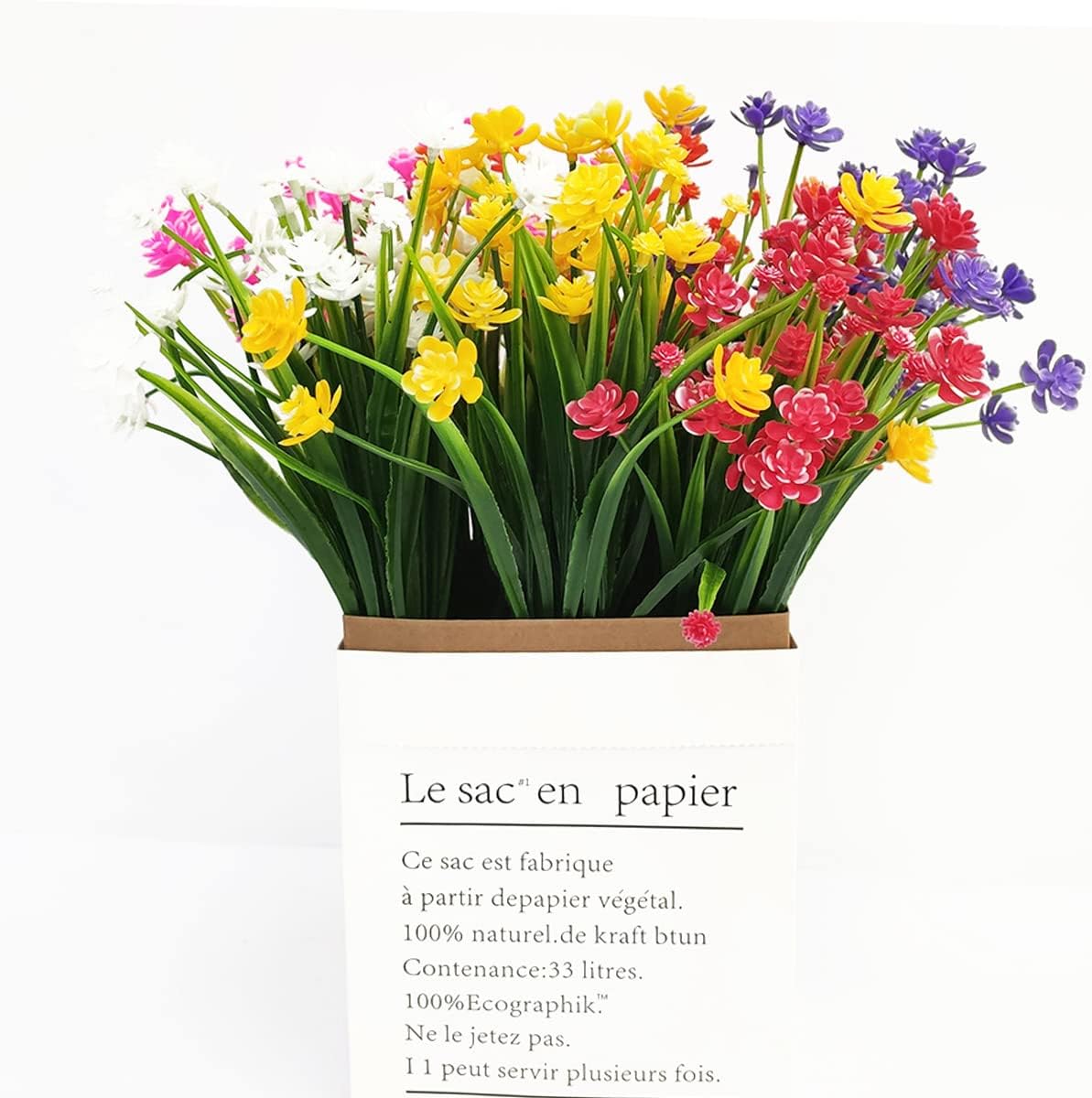 Thumbnail 3 de HBell 10Pcs Artificial Flowers Outdoor Decorations – UV-Resistant Greenery for Indoor & Outdoor Use