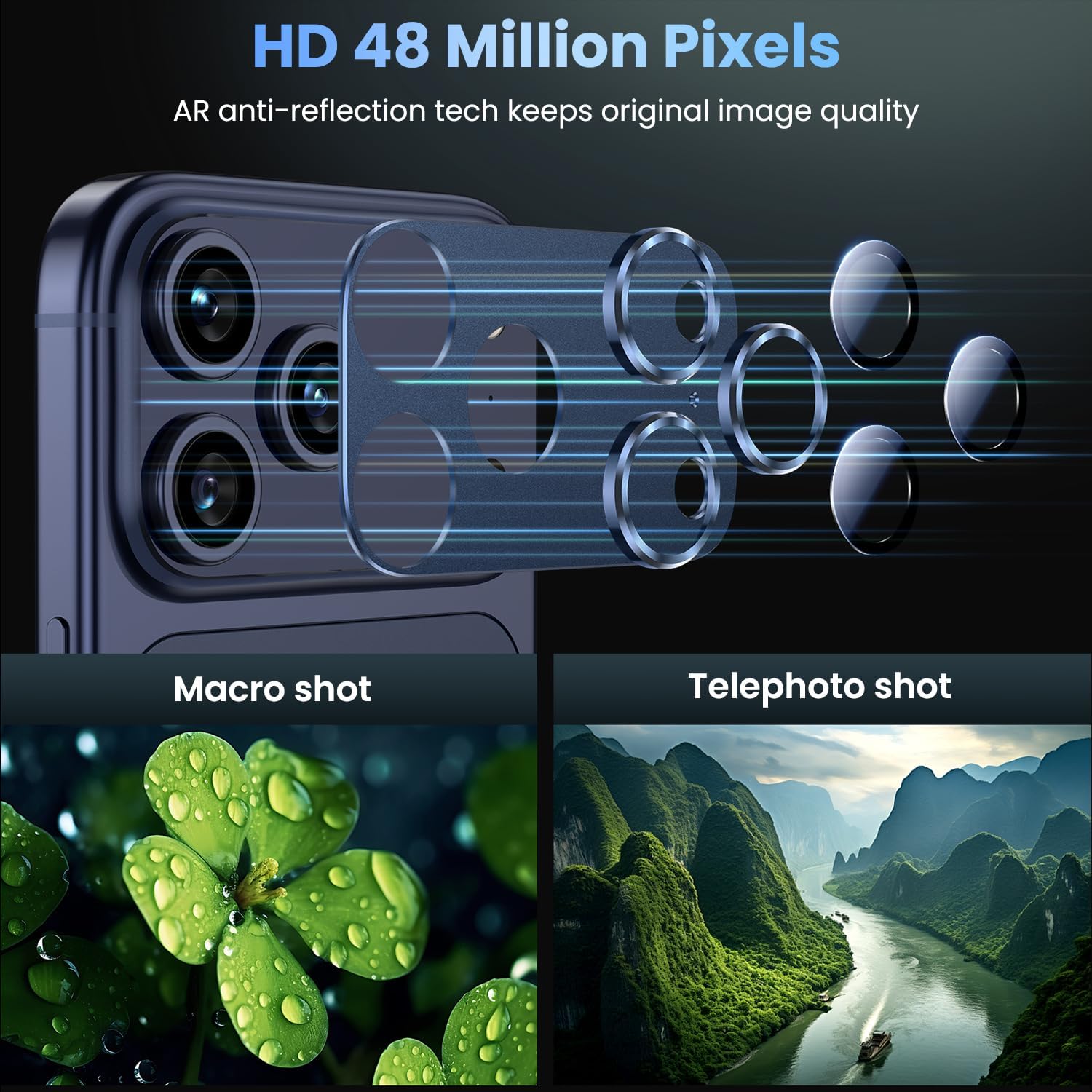 Detalle de Uyiton iPhone 17 Pro Max Camera Lens Protector 2025