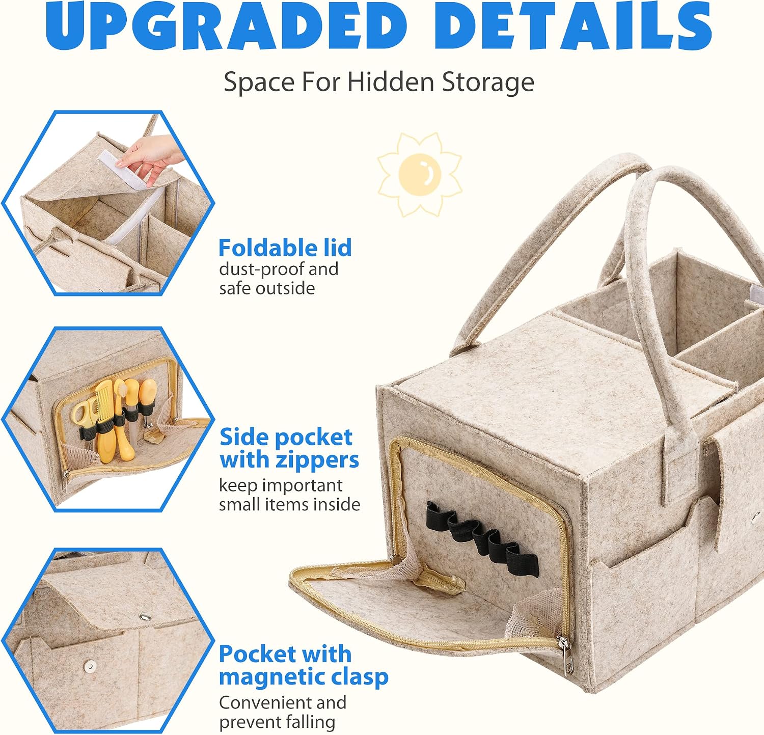 Thumbnail 3 de Maliton Nappy Caddy: Sturdy, Portable Newborn Diaper Organizer
