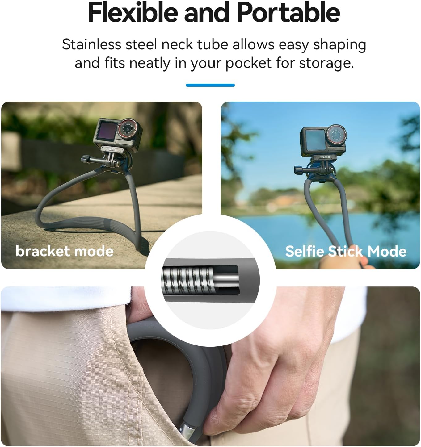 Thumbnail 5 de TELESIN SE 2.0 Hals Halterung Set 📱