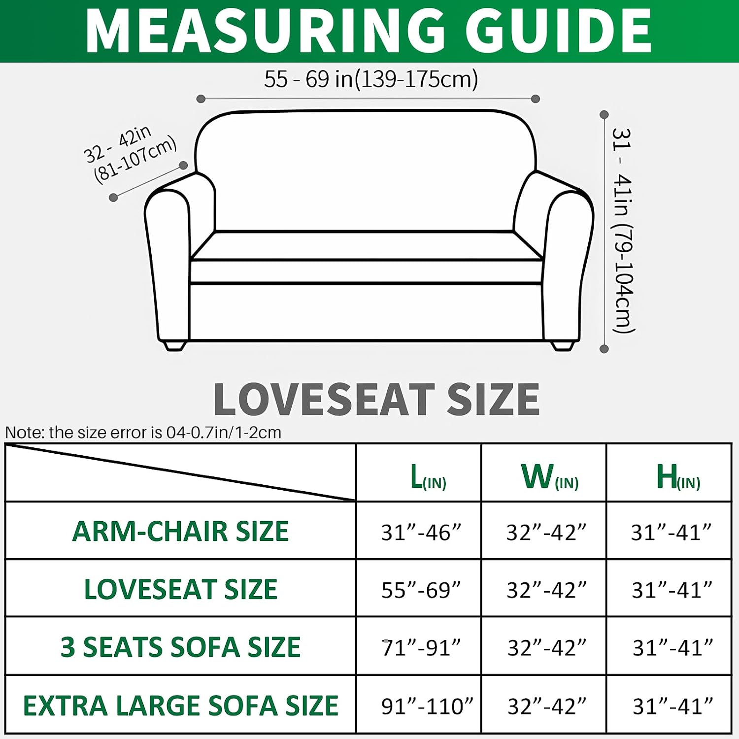 Detalle 2 de MAXIJIN MAX-US16-QNG Stretch Loveseat Cover, Light Gray Houndstooth