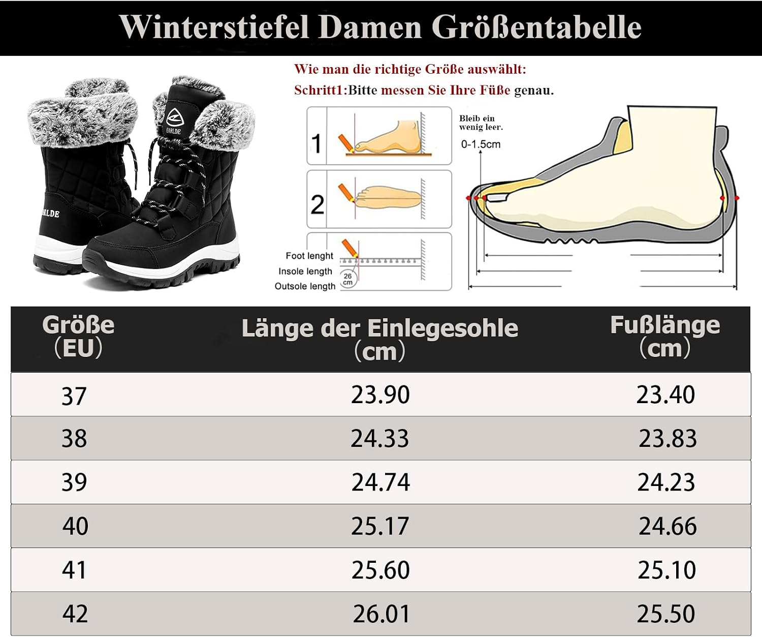 Thumbnail 5 de EARLDE Winterstiefel Damen wasserdicht