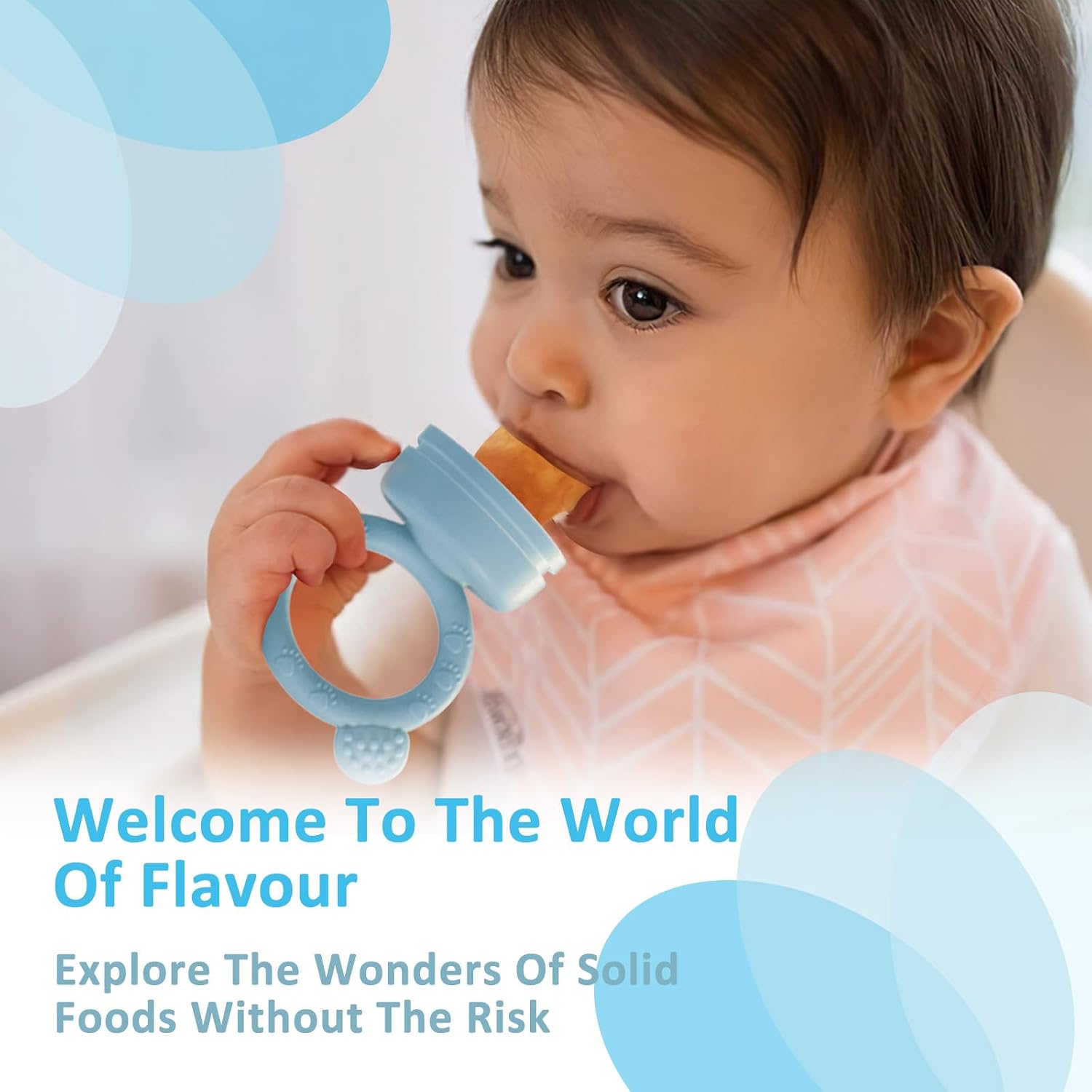 Detalle de MumEZ baby fruit feeder pacifier set for solids