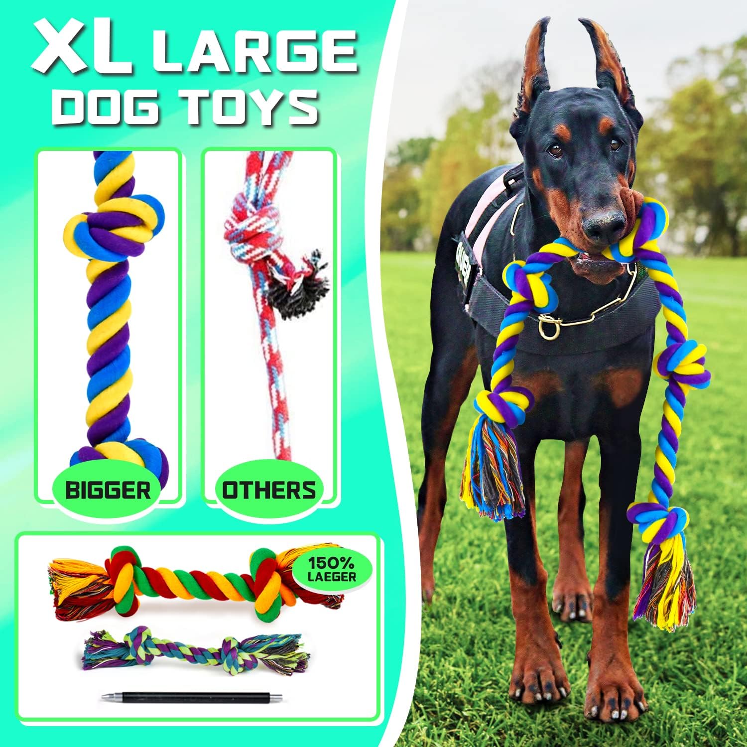 Detalle 2 de SHARLOVY XL Dog Chew Toys 14 Pack