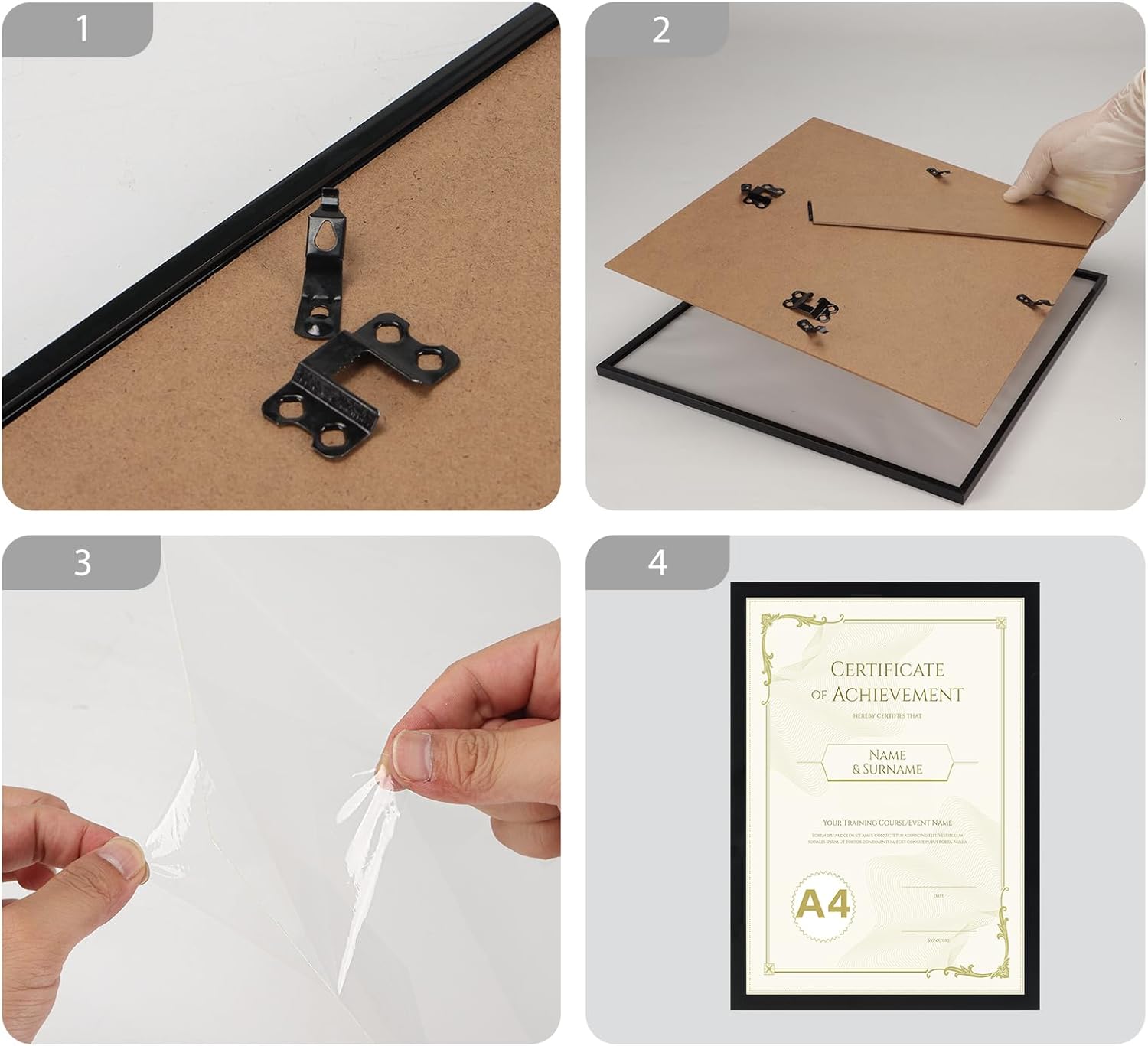 Detalle de Hoikwo Black A4 Photo Frame Pack of 3