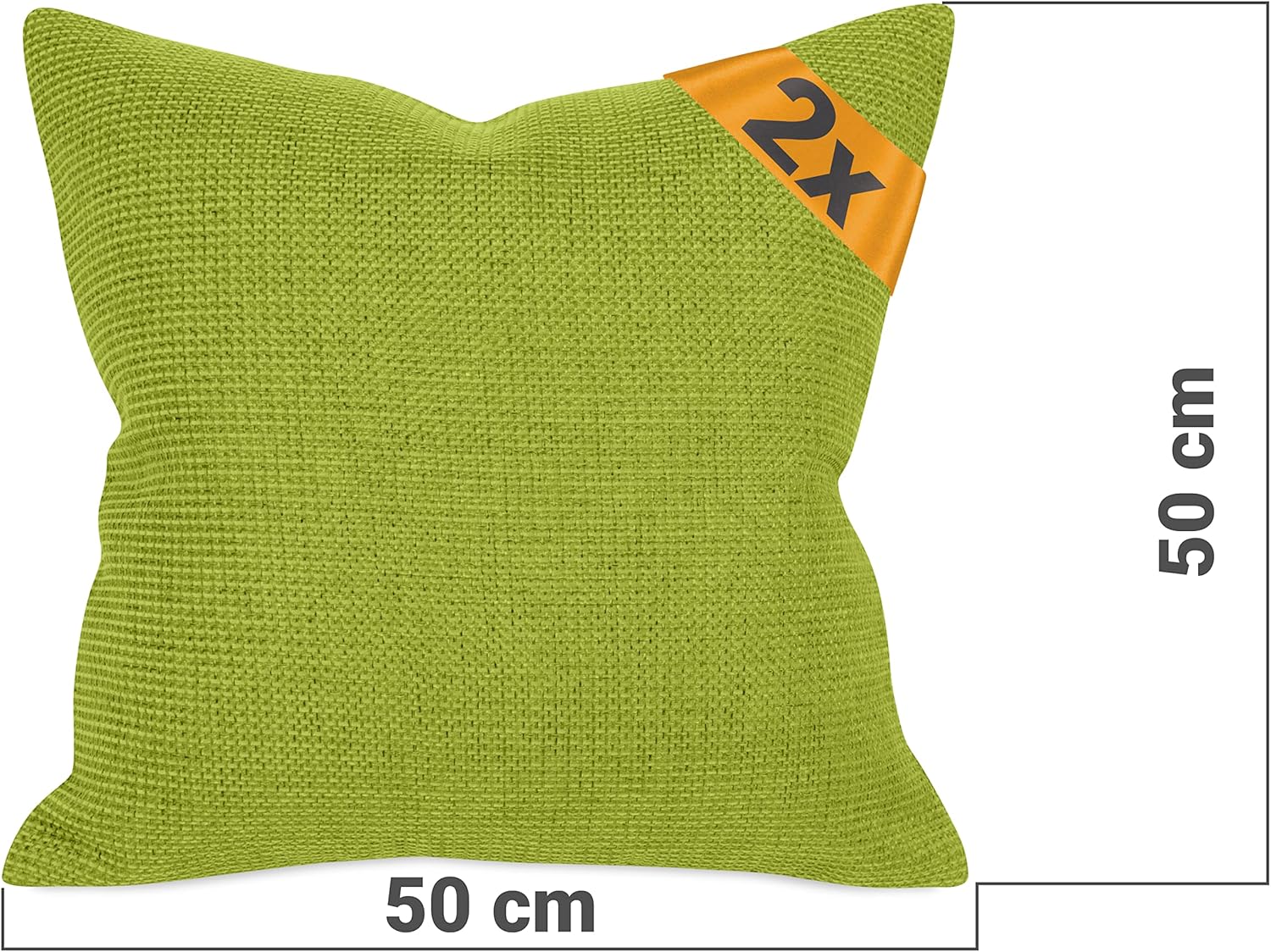 Thumbnail 2 de npluseins Lot de 2 Housse Coussin 50x50 Vert Clair – Motif texturé et style raffiné