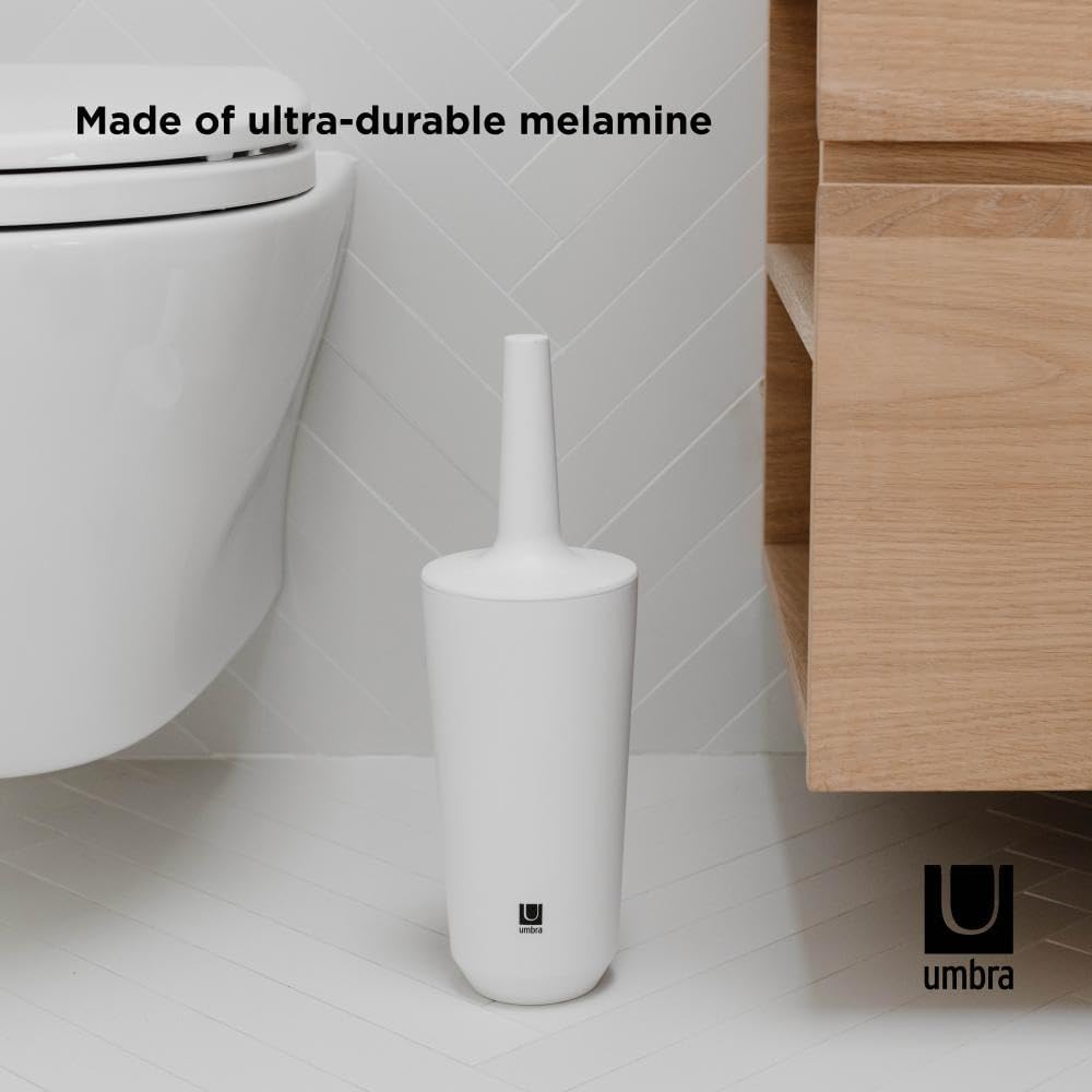 Detalle de Umbra Corsa scopino per wc con portascopino in melamina bianco