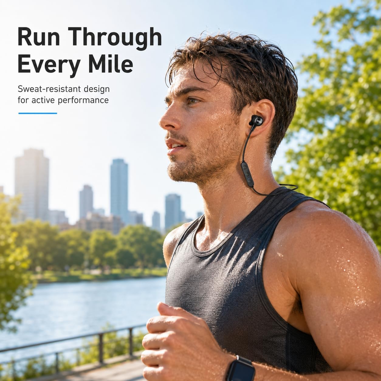 Detalle 2 de UXD Wireless Bluetooth Neckband Headphones with Magnetic In-Ear Tips