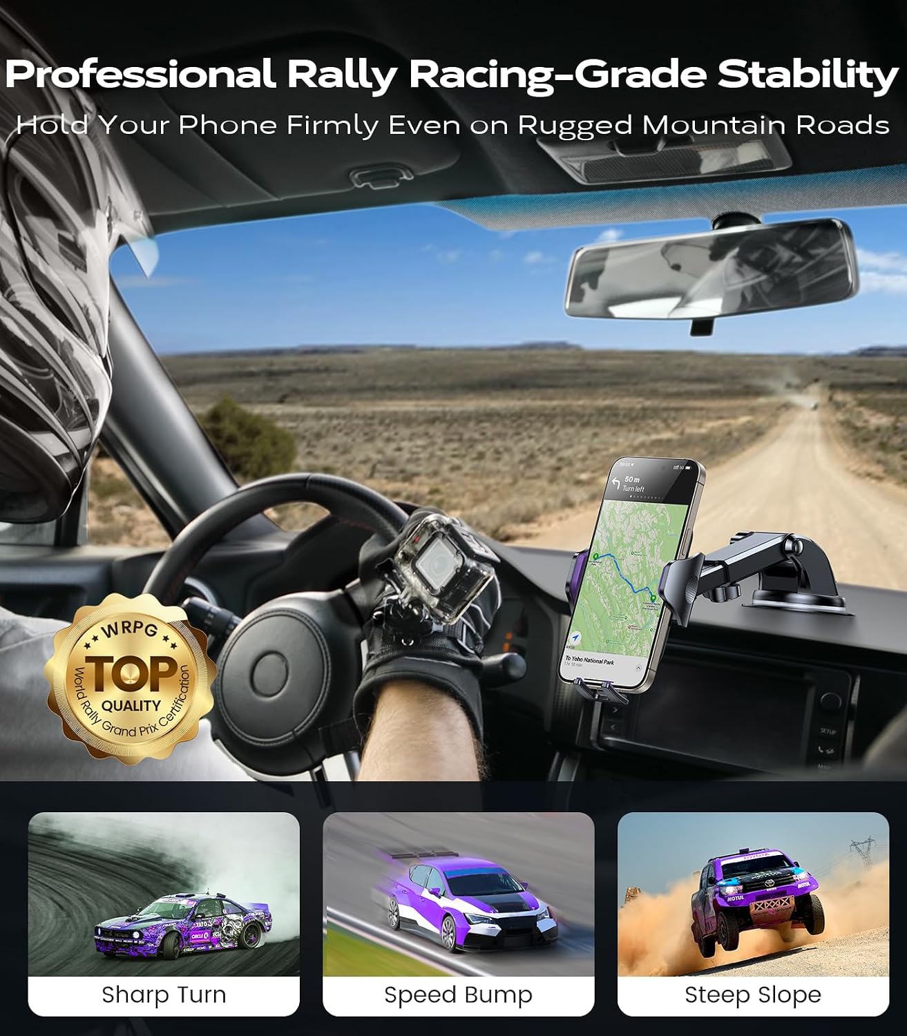 Detalle de VICSEED car phone holder, purple