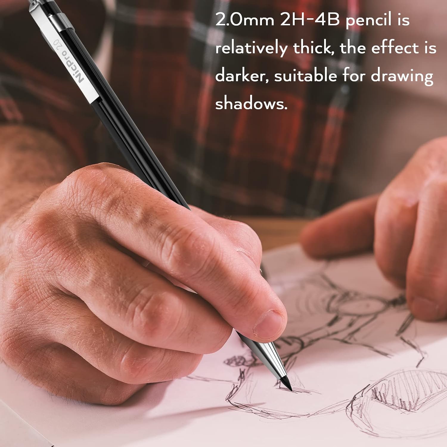 Detalle 2 de Nicpro porte-mines métal 5 pièces 0,3‑2 mm ✏