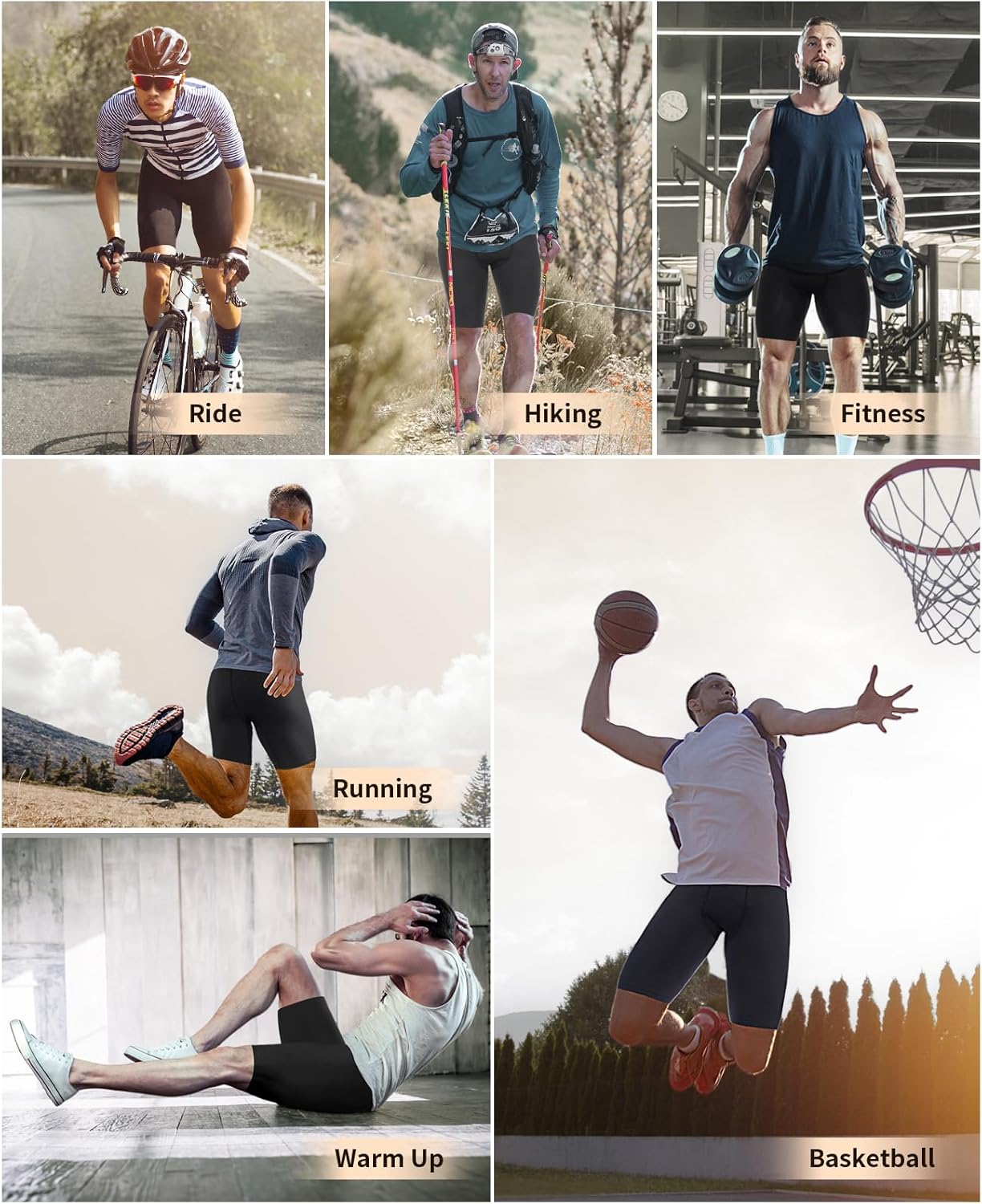 Thumbnail 5 de Niksa 1 or 3 Pack Mens Compression Shorts: Quick-Drying Base Layer for Training