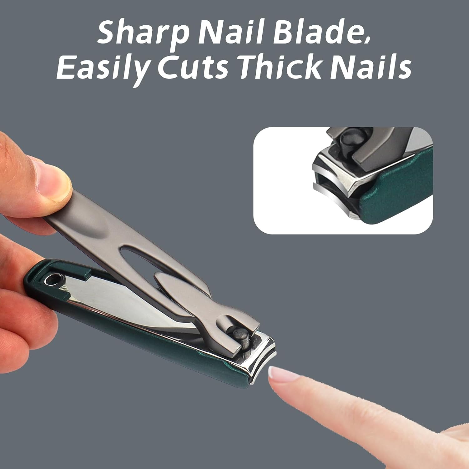 Thumbnail 5 de Roellgs Nail Clippers Set – Precision Toe Nail Clippers for Thick Nails, Durable Heavy Duty Stainless Steel Toenail Clippers (Green)