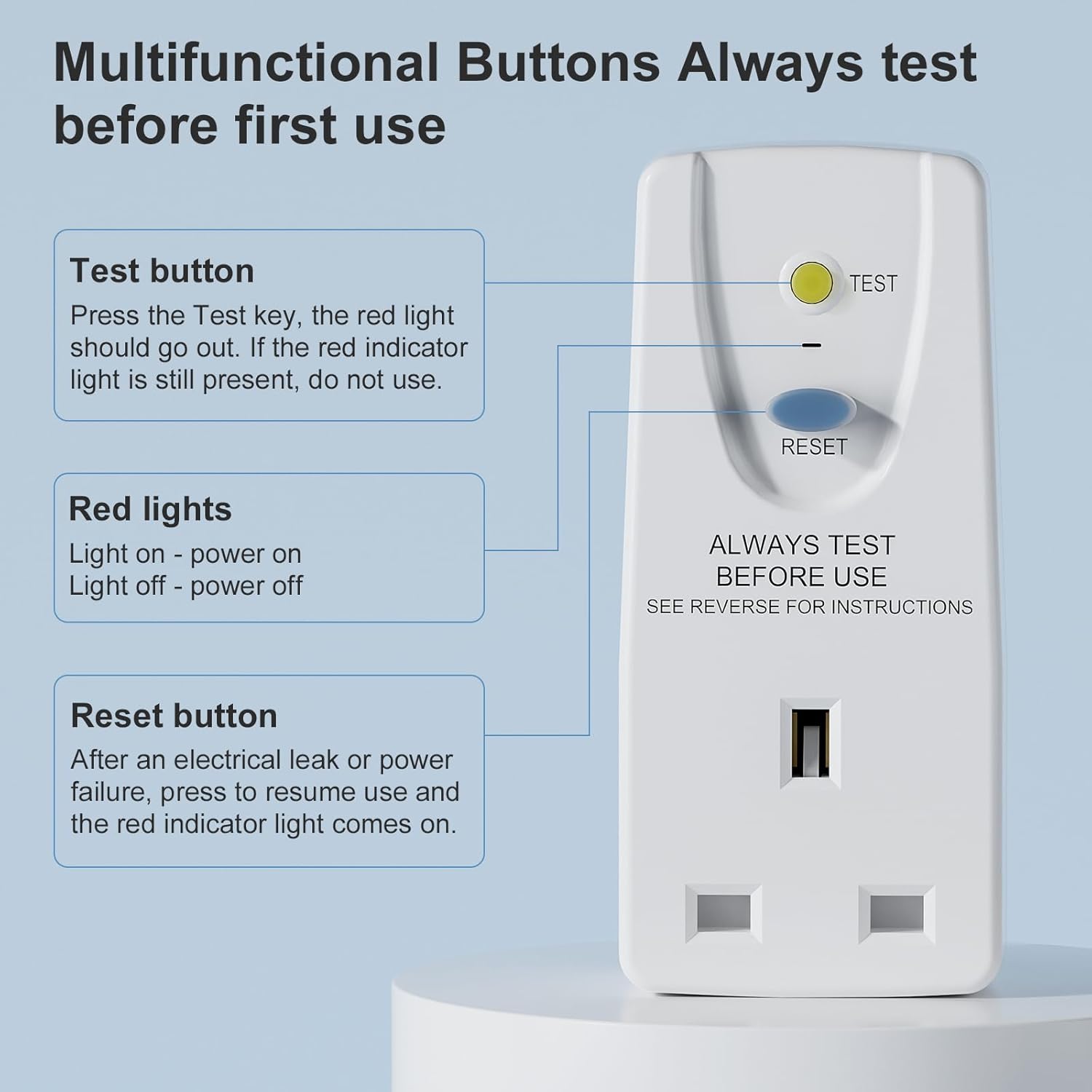Thumbnail 1 de EXNICEXI RCD Plug Safety Adaptor 30mA