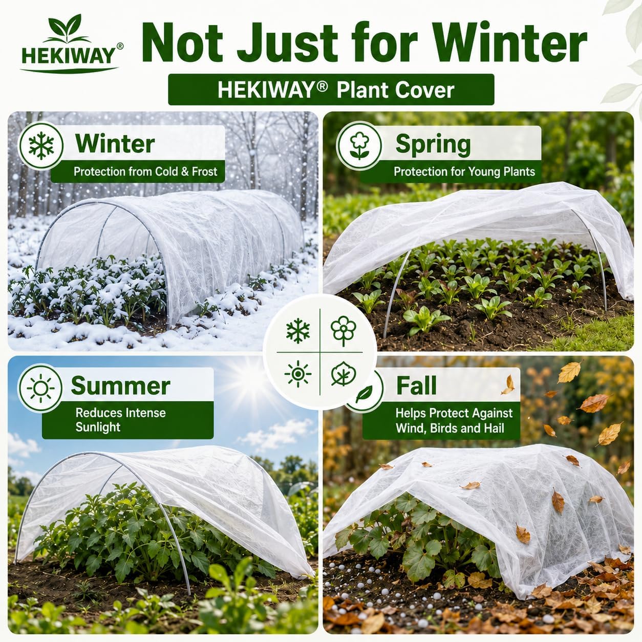 Detalle 2 de HEKIWAY FHFT40FT Frost Cloth, 10 x 40 ft Plant Cover, 1.5 oz/yd² PP